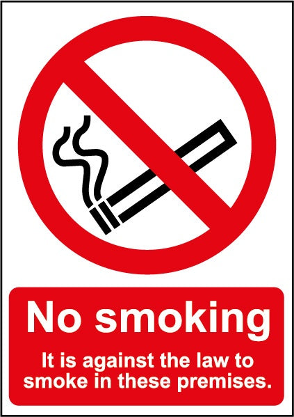 Against Law Smoking Sign - 148mmx210mm
