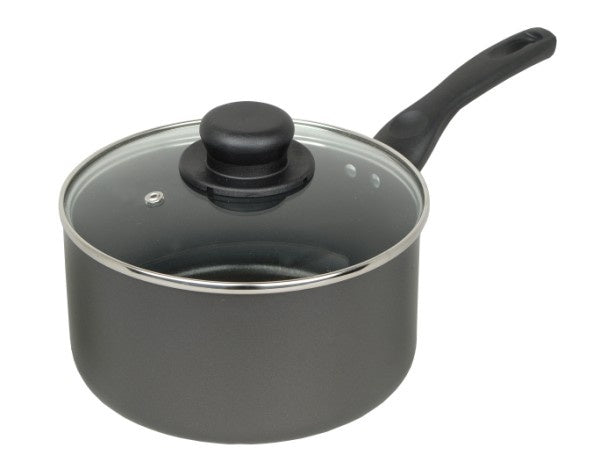 Sauce Pan & Glass Lid Non Stick - 15cm
