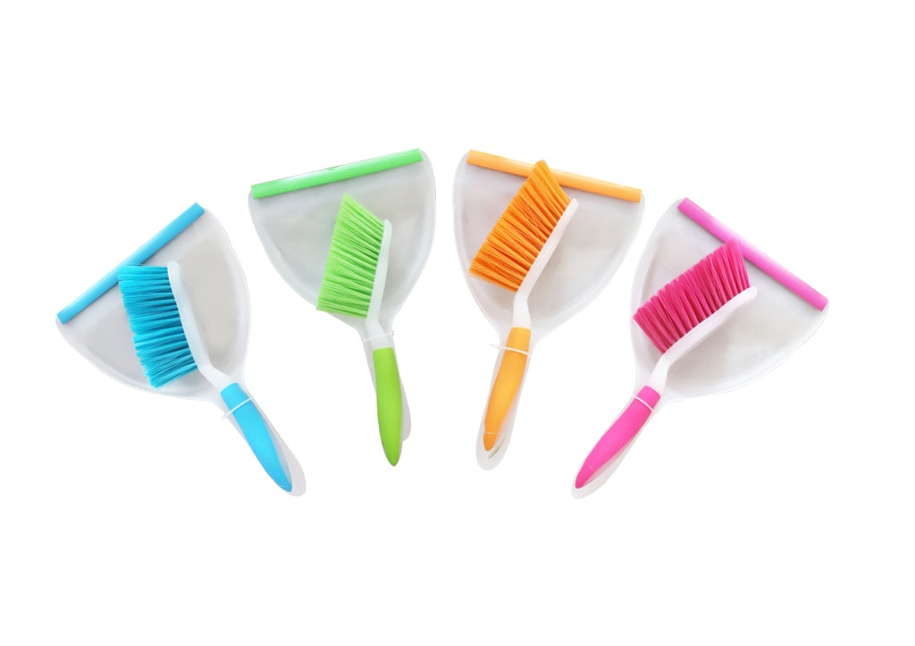 Soft Grip Dustpan & Brush - Assorted Colours Available