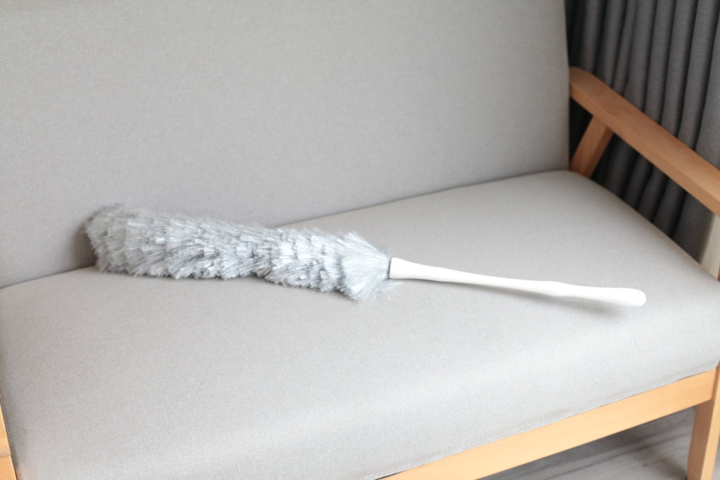 Feather Duster With Long Handle - Grey