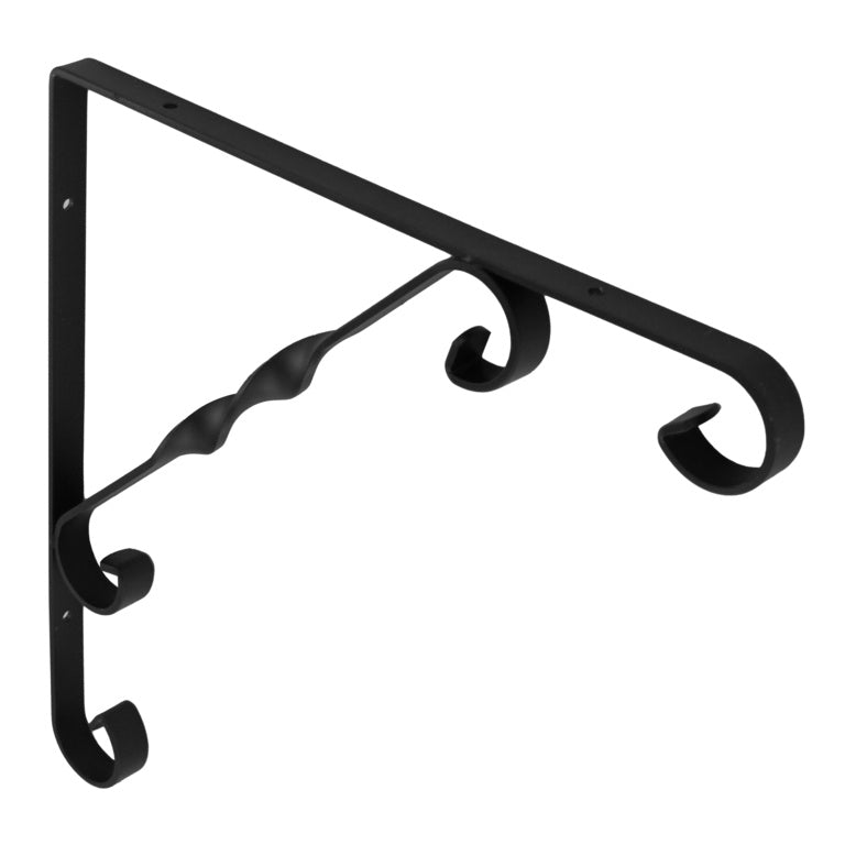 Ornamental Scroll Bracket - Black 250x250mm