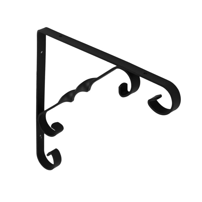 Ornamental Scroll Bracket - Black 200x200mm