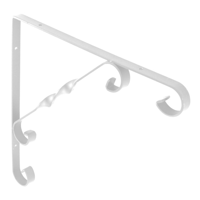 White Ornamental Scroll Bracket - 250 x 250mm