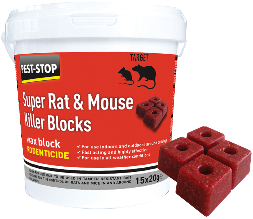 Super Rat Mouse Killer Wax Block - 15 x 20g
