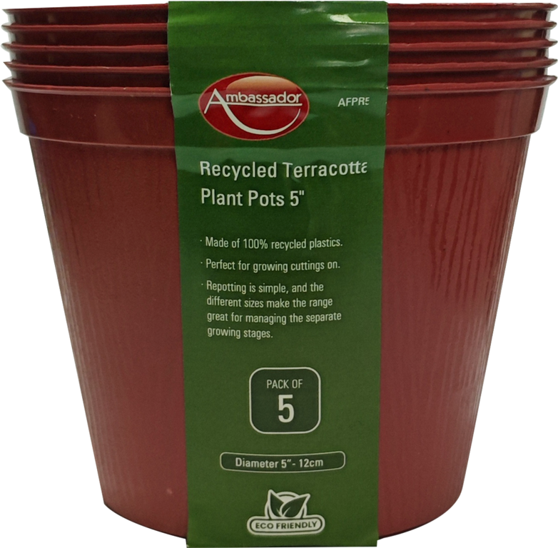 Terracotta Plant Pots - 5" Pack 5