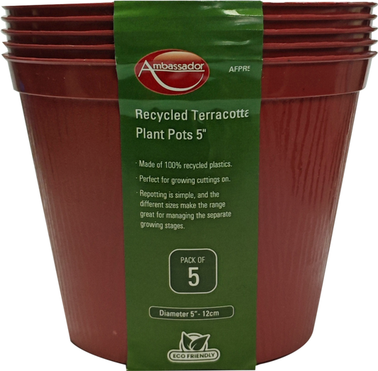 Terracotta Plant Pots - 5" Pack 5