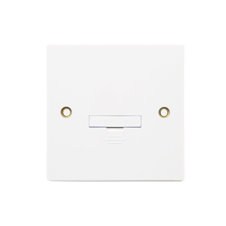 Square 1 Gang Unswitched Fused Spur - Square Edge