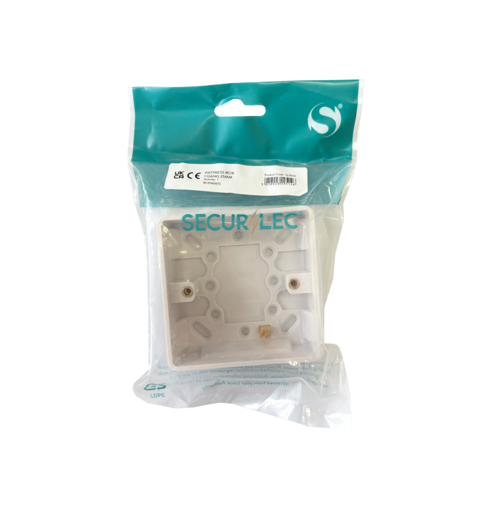 Surface Pattress Box 1g Bagged - 25mm