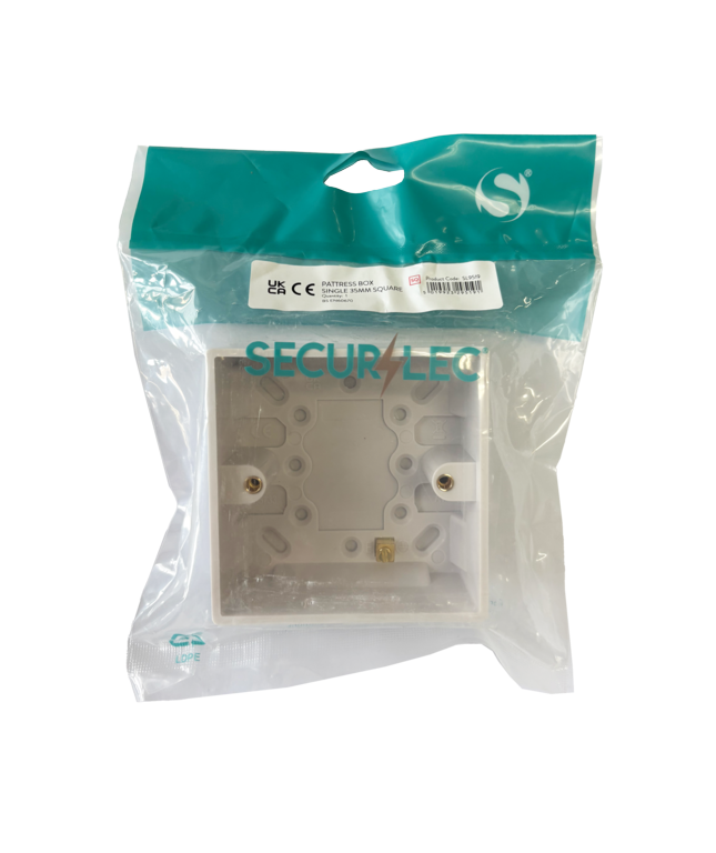 Single Square Pattress Box - 35mm