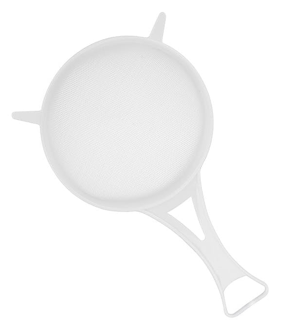 White Plastic Strainer Nylon Mesh - 12cm