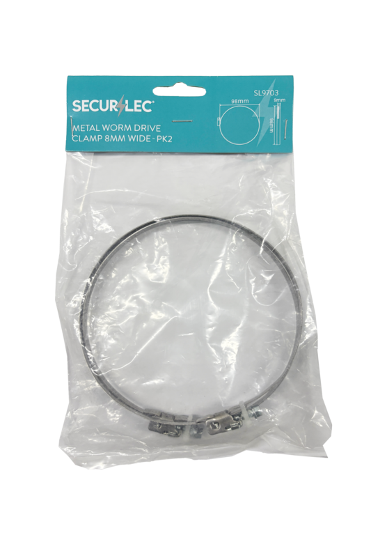 Metal Worm Drive Clamp 8mm - Pack 2