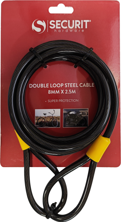 Double Loop Steel Cable - 2.5m x 8mm