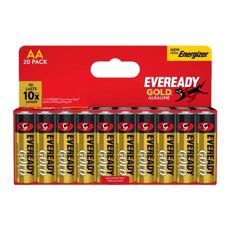 Gold AA Batteries - Card of 20