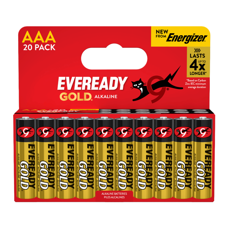 Gold AAA Batteries - Card of 20