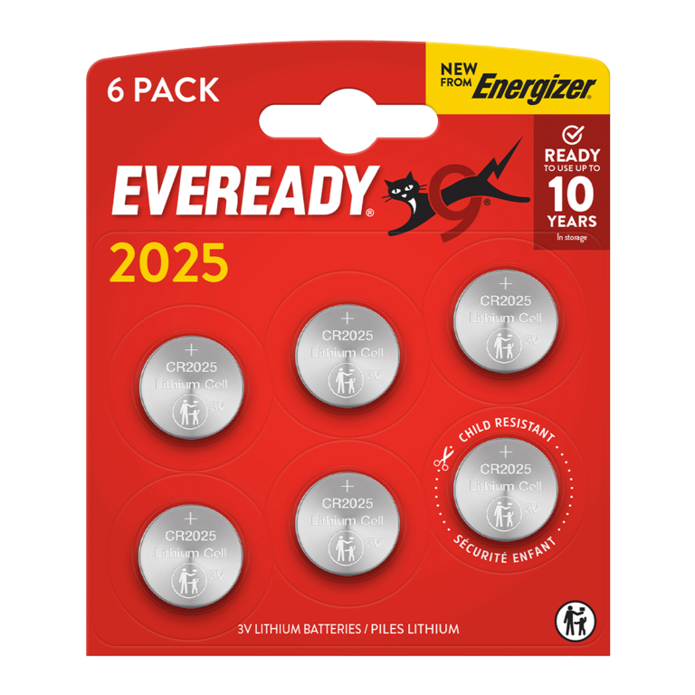 Lithium CR2025 Batteries - Card of 6