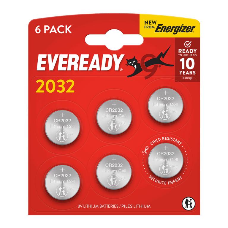 Lithium CR2032 Batteries - Card of 6