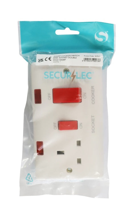 Cooker Switch & Socket Double Pole - Round Edge