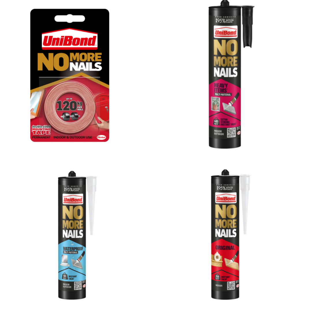 UniBond No More Nails Ultimate Kit – Original, Heavy Objects, Waterproof & On A Roll Bundle