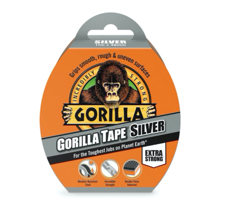 Gorilla Tradesman Tape Bundle – Black, Silver, White & Crystal Clear Heavy Duty Tape Pack