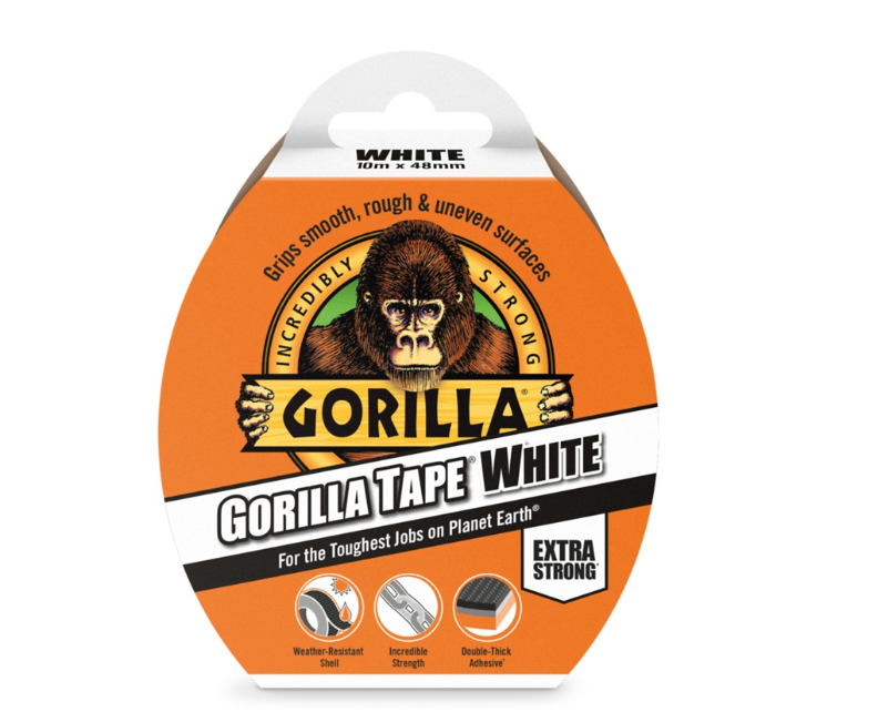 Gorilla Tradesman Tape Bundle – Black, Silver, White & Crystal Clear Heavy Duty Tape Pack